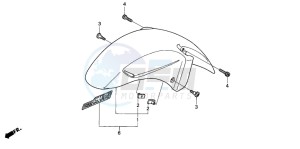 CBR1100XX SUPER BLACKBIRD drawing FRONT FENDER