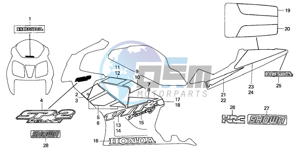 MARK/STRIPE(VTR1000SP2/3- E/ED/F/U)(VTR1000SP4/5/6)