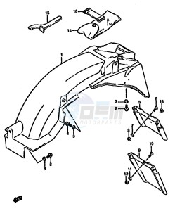 GSX750F (K-T) drawing REAR FENDER (MODEL T)