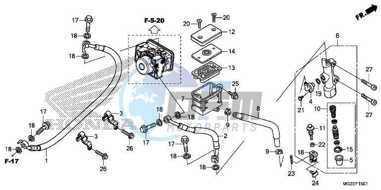 REAR BRAKE MASTER CYLINDER (ABS)