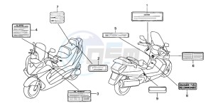 FJS600D SILVER WING drawing CAUTION LABEL