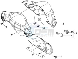 Fly 150 (USA) USA drawing Speedometer Kms. - handlebar covers