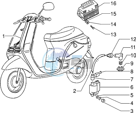 Cable harnes - Regulator - H.T. coil