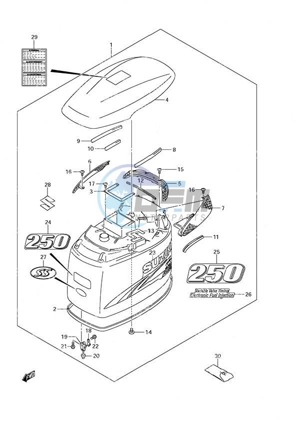 Engine Cover (DF 250S 2010 & Newer)