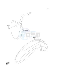 KLX 125 B (B6F) B6F drawing FRONT FENDER-- S- -