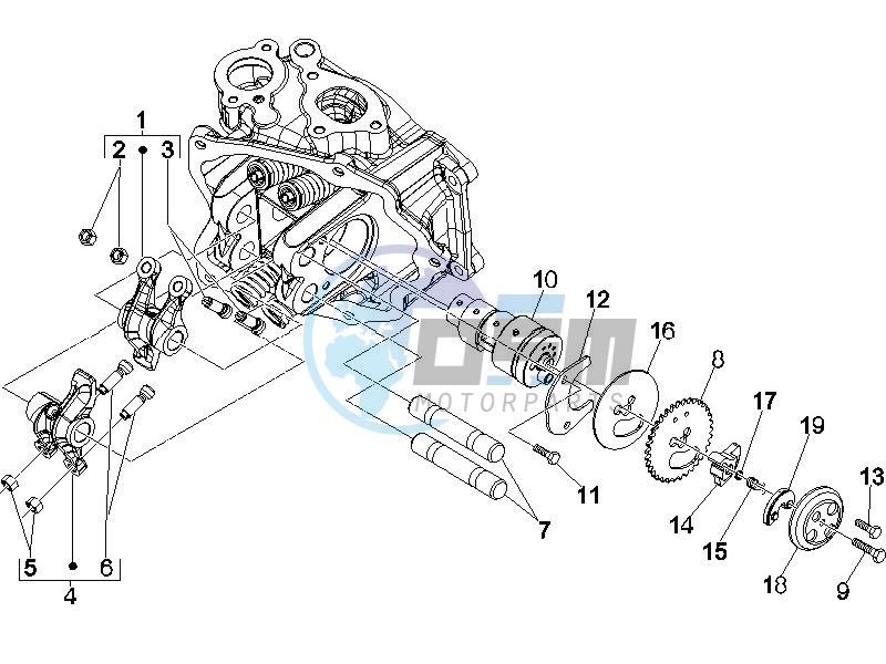 Camshaft - Rocking levers support unit