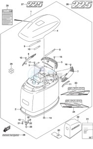 DF 225 drawing Engine Cover (White)