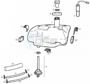 ATLANTIS CITY - 50 cc VTHAL1AE2 Euro 2 2T AC ESP drawing Fuel tank (Positions)