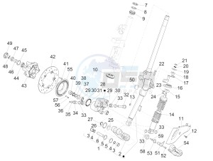 150 Sprint 4T 3V ie (EMEA) drawing Fork/steering tube - Steering bearing unit