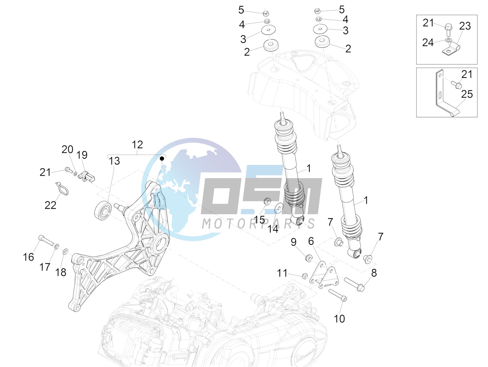 Rear suspension - Shock absorber/s