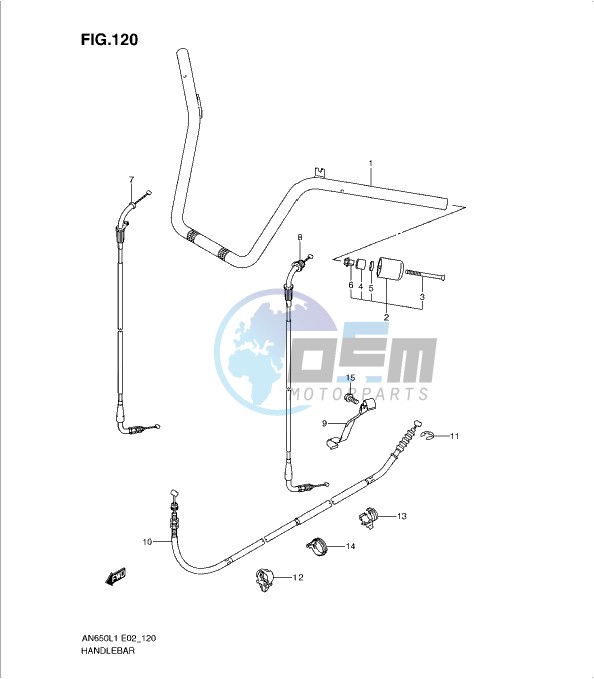 HANDLEBAR (AN650AL1 E19)