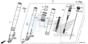 CBR1000RRG CBR1000 - Fireblade Europe Direct - (ED) drawing FRONT FORK (CBR1000RR/ RA)