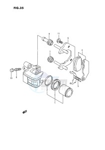 LT250R (E1) drawing FRONT CALIPERS