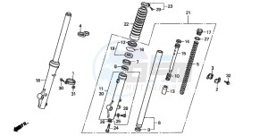 CRM50R drawing FRONT FORK