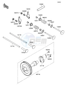 KAF 540 D [MULE 2020] (D1) [MULE 2020] drawing VALVE_CAMSHAFT