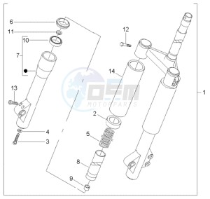 Liberty 125 Leader RST ptt(F) France drawing Front wheel suspension