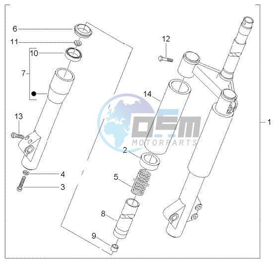 Front wheel suspension