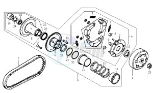 JET BASIX 50 drawing CLUTCH / V-SNAAR