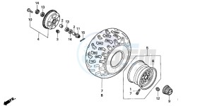 TRX200D FOURTRAX 200 drawing FRONT WHEEL