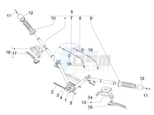 MP3 125 ie Touring drawing Handlebars - Master cilinder