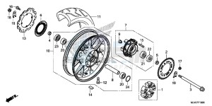 CB500F Europe Direct - (ED) drawing REAR WHEEL