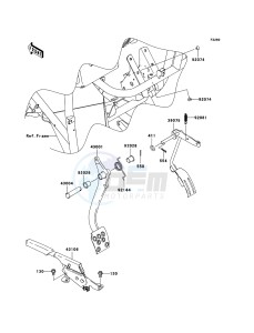 MULE 600 KAF400-B1 EU drawing Brake Pedal