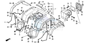 TRX350TM FOURTRAX 350 drawing REAR FENDER (TRX350TM/FM)