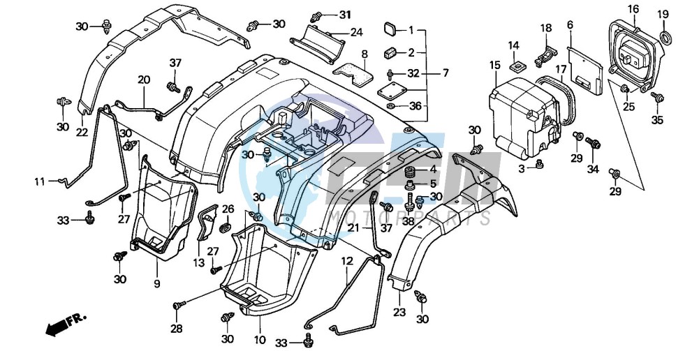 REAR FENDER (TRX350TM/FM)