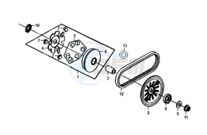 JET 14 25KMH 50 (L8) NL EURO4 drawing MOVABLE FLANGE / V-BELT