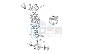 SENDA SM X-TREM - 50 CC EU2 drawing CRANKSHAFT - CYLINDER - CYLINDER HEAD