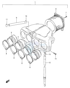 GSX600F (E2) Katana drawing AIR CLEANER