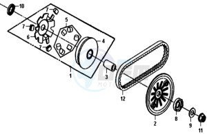 CROX 50 25KMH (L8 L9) NL EURO4 drawing MOVABLE DRIVE FACE ASSY