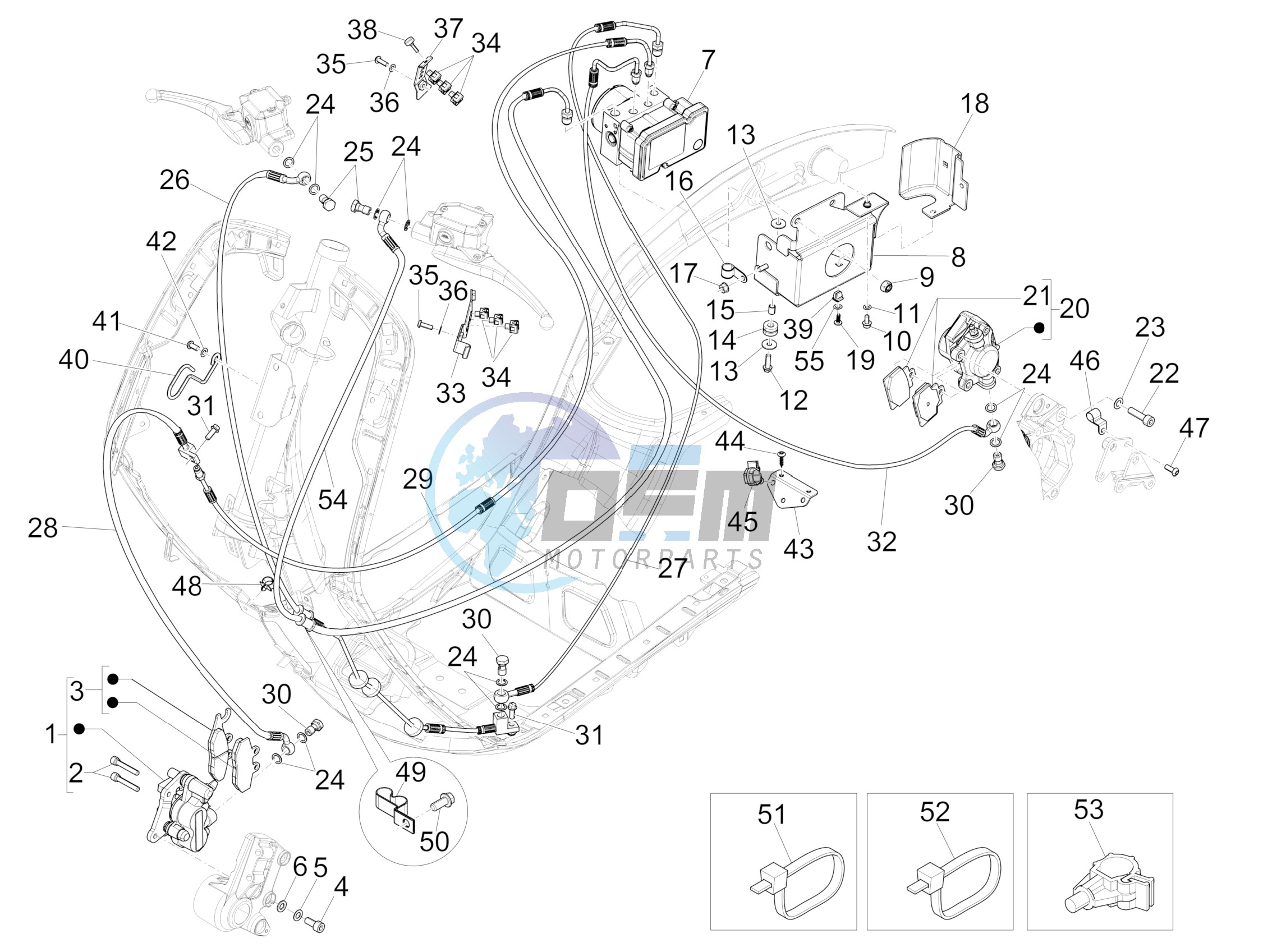 Brakes pipes - Calipers (ABS)