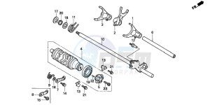 CBR600F2 drawing GEARSHIFT DRUM