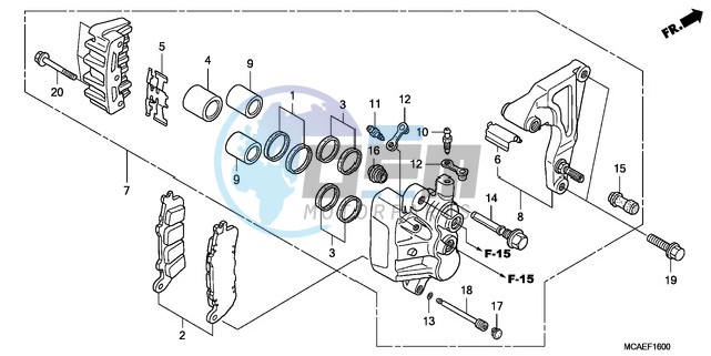 REAR BRAKE CALIPER