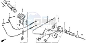 CBR1100XX SUPER BLACKBIRD drawing SWITCH/CABLE