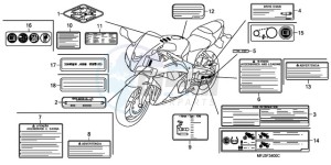 CBR600RRA France - (F / CMF 2F) drawing CAUTION LABEL