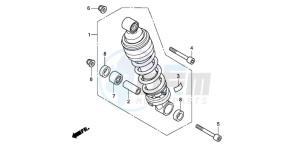 CB600F CB600F drawing REAR CUSHION