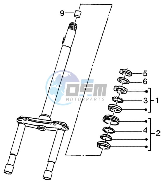 Steering bearing ball tracks