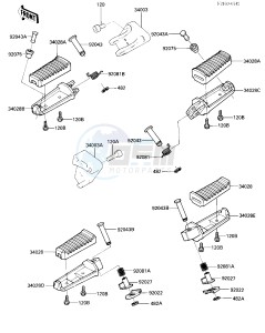 ZX 1000 A [NINJA 1000R] (A1-A2) [NINJA 1000R] drawing FOOTRESTS