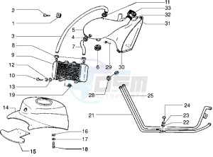 NRG 50 MC3 drawing Installation de refroidissement (Vehicle with rear hub brake)