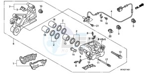 CBF1000TA France - (F / ABS CMF) drawing REAR BRAKE CALIPER (CBF1000A/T/S)