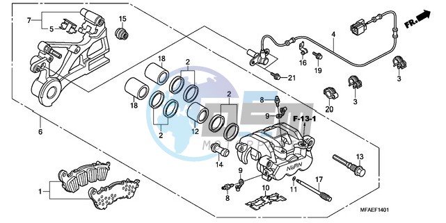 REAR BRAKE CALIPER (CBF1000A/T/S)