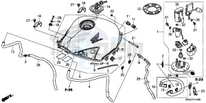 CB500FAF CB500F UK - (E) drawing FUEL TANK/FUEL PUMP