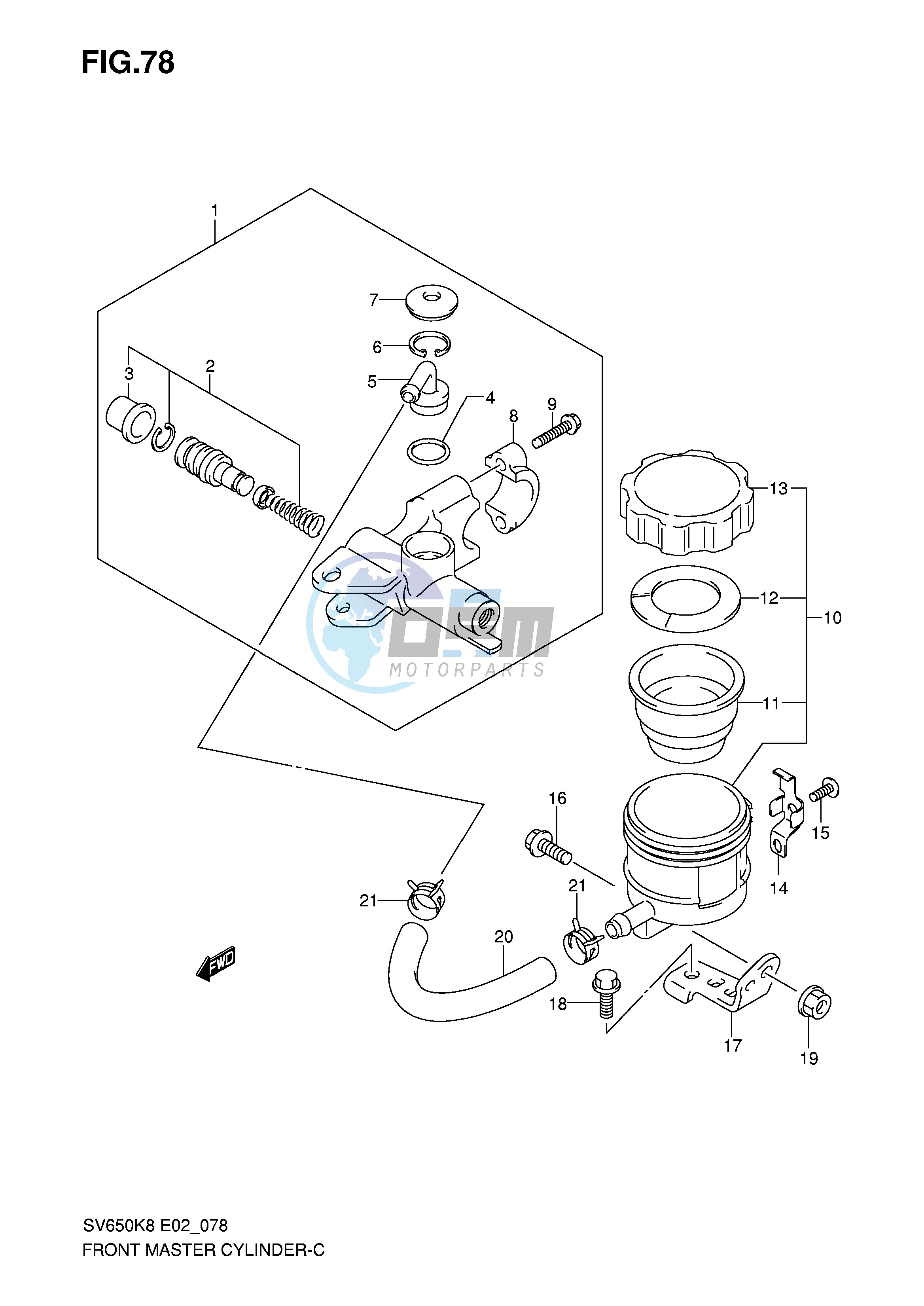 FRONT MASTER CYLINDER (SV650SAK8 SUAK8 SAK8 SUAK8 SAL0 SUAL0)