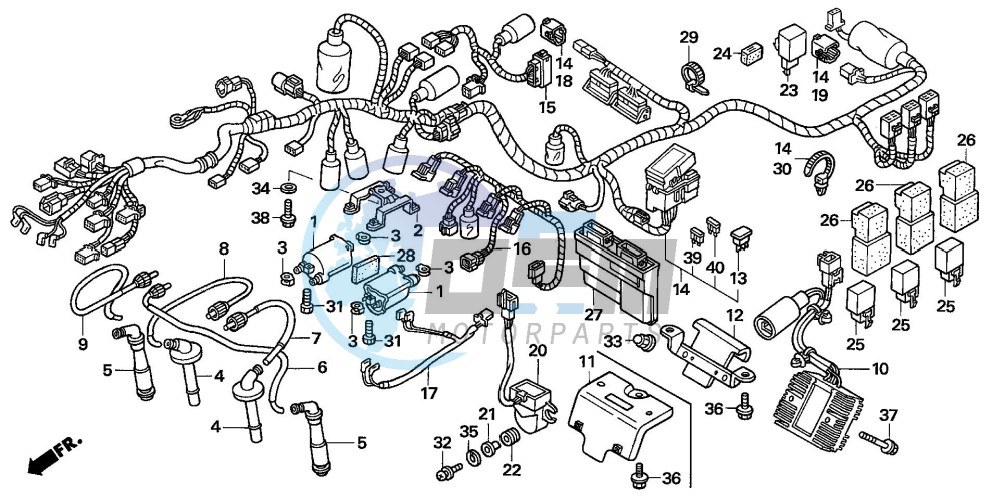 WIRE HARNESS/IGNITION COI L (CB1300/A)