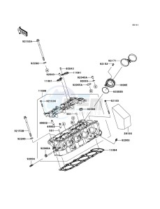 NINJA ZX-6RR ZX600-N1H FR GB XX (EU ME A(FRICA) drawing Cylinder Head