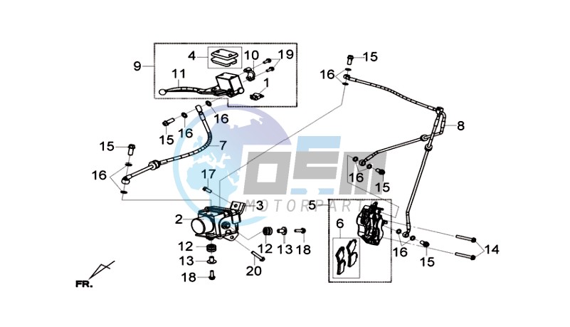 BRAKE CALIPER FOR / BRAKE LEVER CPL