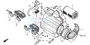 CB600F2 CB600F drawing AIR CLEANER