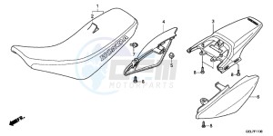 CRF50FC drawing SEAT/REAR FENDER